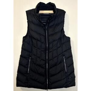Athleta Responsible Down Fill Zip Vest Puffer Quilted Diamond Black Women’s L